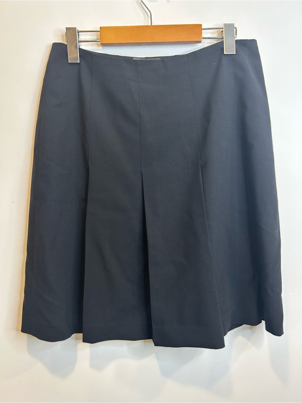 Banana Republic Wool Pleated A-Line Skirt Black